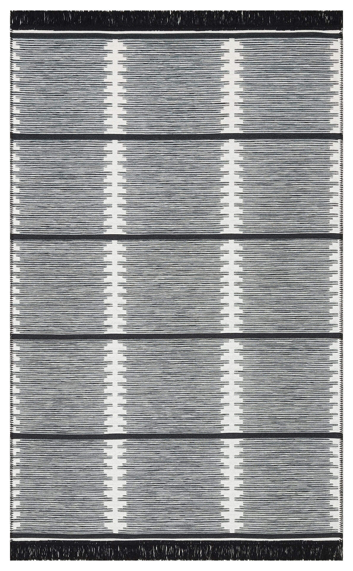 Arya Craft ARC 01 Beyaz Siyah - Yıkanabilir Çift Taraflı Modern Dokuma Kilim